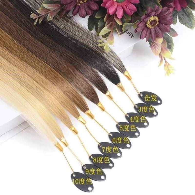 美发 发条 真发 色板褪色漂染彩色色卡染发测试实验毛条头发 发束