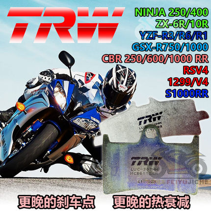 TRW赛道片适配川崎ZX-10R雅马哈R6铃木中R CBR1000RR 宝马S1000RR