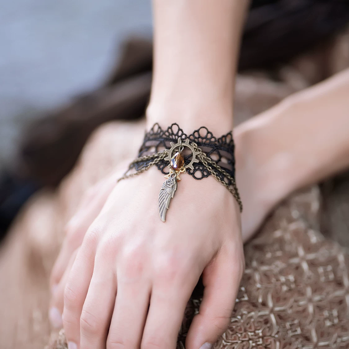 Нинтажное бронзовое bracelet с шестернями, пиunk стиль