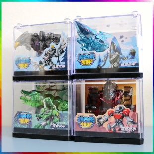 正版BKK儿童超合金昆虫机甲变形车模玩具4合1鲨鱼猩猩鳄鱼动物组