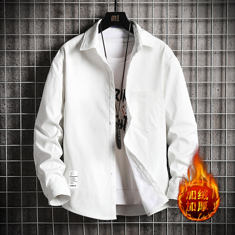 CS15045加绒款P55加厚加绒衬衫男保暖衬衣长袖寸衫上衣服外套,男装衬衫,电商A040A