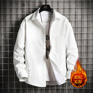 CS15045加绒款P55加厚加绒衬衫男保暖衬衣长袖寸衫上衣服外套图片