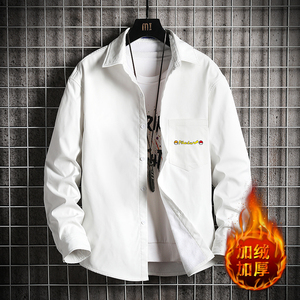 CS15034加绒款P55加厚加绒衬衫男保暖衬衣长袖寸衫上衣服外套图片