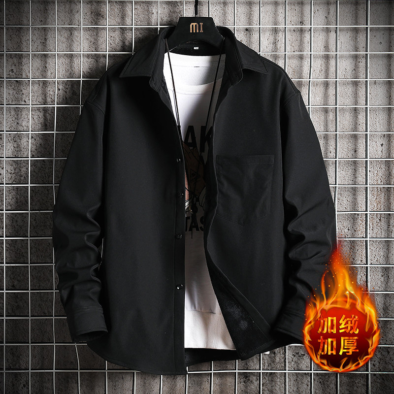 CS15050加绒款P55加厚加绒衬衫男保暖衬衣长袖寸衫上衣服外套,男装衬衫,电商A040A