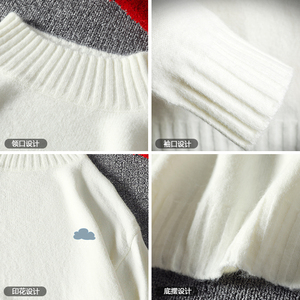 M18018加绒款-P65 半高领加厚加绒毛衣男大码胖子针织衫保暖外套图片