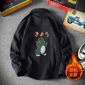 CS15037加绒款P55加厚加绒衬衫男保暖衬衣长袖寸衫上衣服外套图片