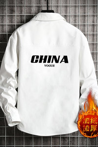 CS15001加绒款P55加厚加绒衬衫男保暖衬衣长袖寸衫上衣服外套图片