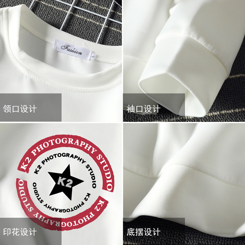 T4032-P25五角星印花青少年长袖t恤男大码胖子圆领卫衣外套,男装卫衣,电商A040A