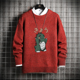 M19037加绒款-P65秋冬季加厚加绒毛衣男大码宽松休闲针织衫外套，男装针织衫/毛衣，电商A040A