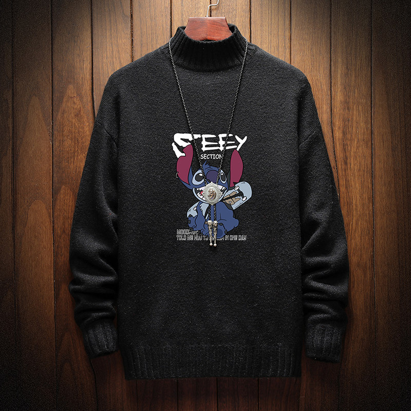 M18038-P45秋冬半高领毛衣男大码，男装针织衫/毛衣，电商A040A