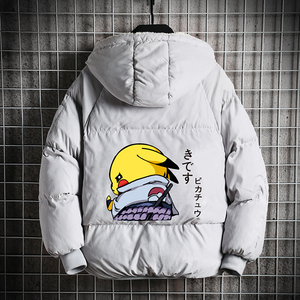 MY16036-P100皮卡丘卡通加厚加绒面包服加肥加大码男胖子衣