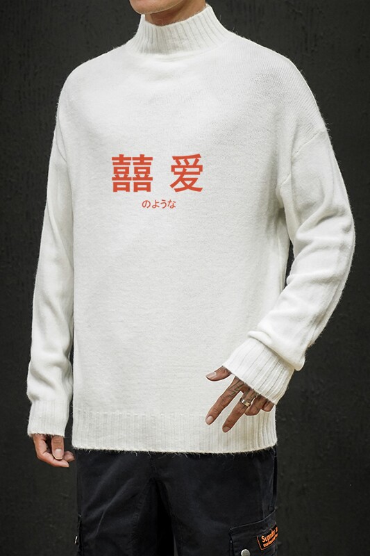 M18020-P45秋冬半高领毛衣男大码,男装针织衫/毛衣,电商A040A