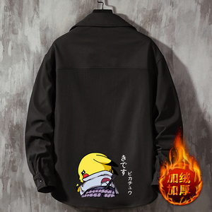 CS15036加绒款P55加厚加绒衬衫男保暖衬衣长袖寸衫上衣服外套图片