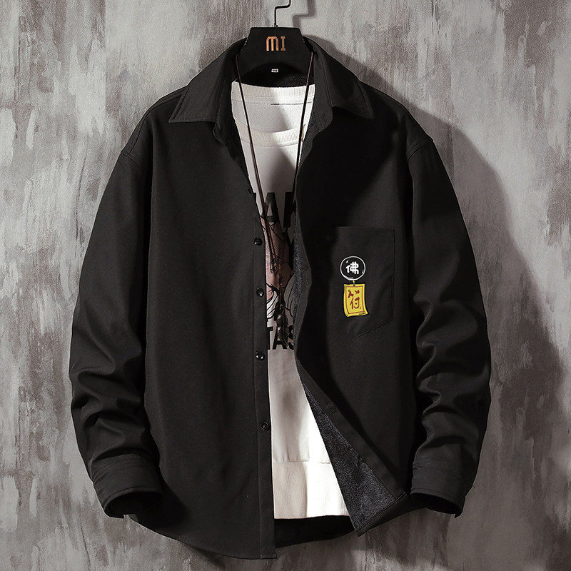 CS15016加绒款P55加厚加绒衬衫男保暖衬衣长袖寸衫上衣服外套,男装衬衫,电商A040A