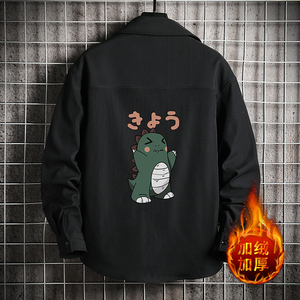 CS15037加绒款P55加厚加绒衬衫男保暖衬衣长袖寸衫上衣服外套图片
