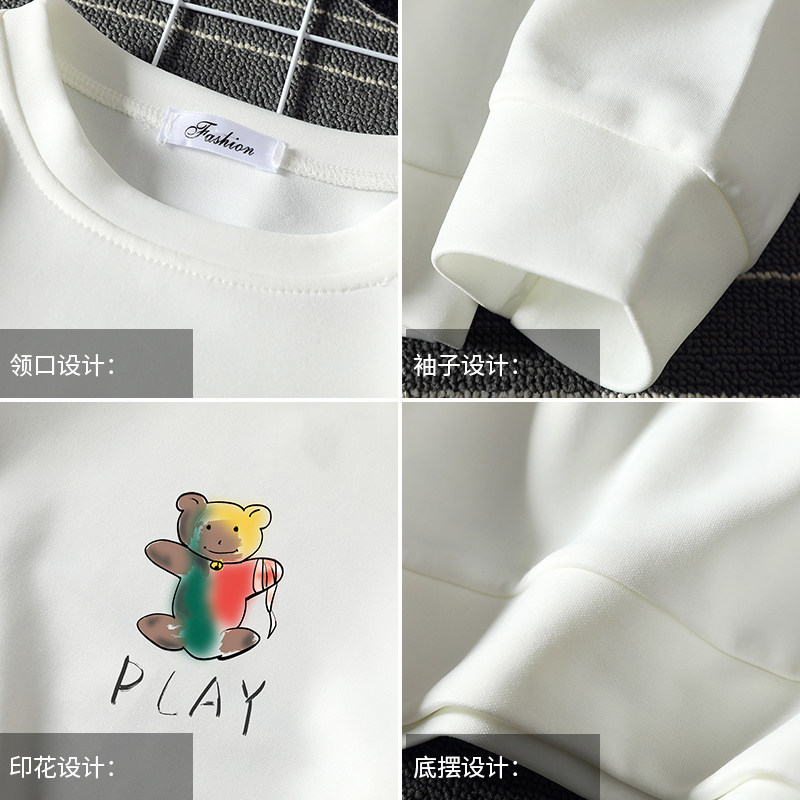 T4057-P25卡通印花帅气百搭长袖t恤男大码胖子卫衣薄外套,男装卫衣,电商A040A