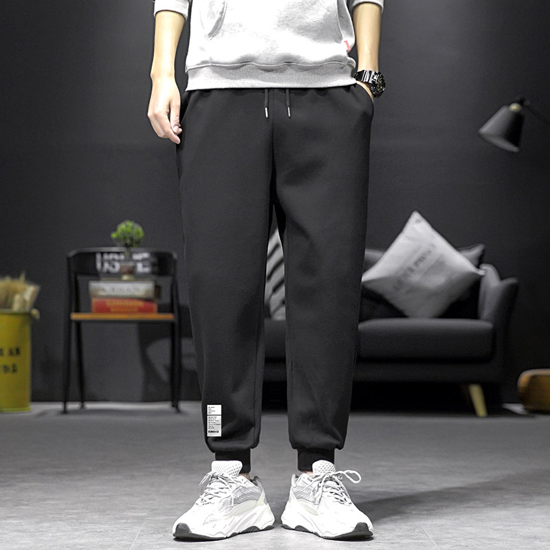K12045-P40春季束脚直筒运动裤男大码宽松休闲卫裤哈伦裤图片