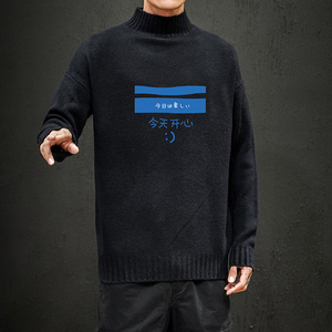 M18033-P45 秋冬半高领毛衣男大码图片