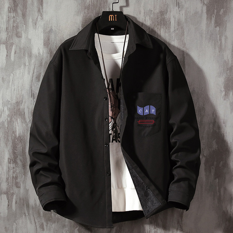 CS15014加绒款P55加厚加绒衬衫男保暖衬衣长袖寸衫上衣服外套,男装衬衫,电商A040A