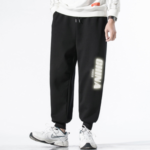 K12053-P40春季束脚直筒运动裤男大码宽松休闲卫裤哈伦裤图片