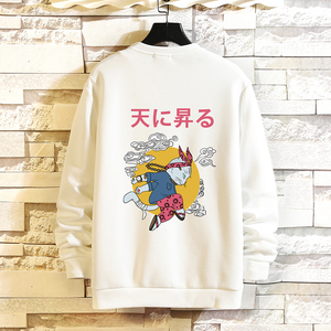 T4012-P25 字母印花帅气百搭长袖t恤男大码胖子卫衣薄外套图片