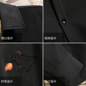 CS15040加绒款P55加厚加绒衬衫男保暖衬衣长袖寸衫上衣服外套图片