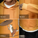 电商A040A-WY2015-P40日系印花卫衣男大码胖子连帽衫潮男外套，男装卫衣，电商A040A