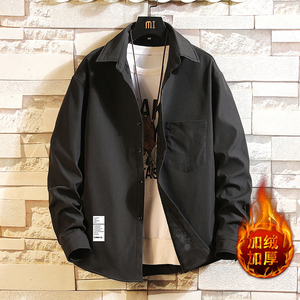 CS15045加绒款P55加厚加绒衬衫男保暖衬衣长袖寸衫上衣服外套