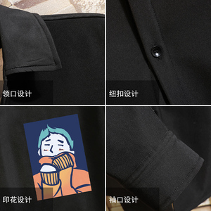 CS15042加绒款P55加厚加绒衬衫男保暖衬衣长袖寸衫上衣服外套图片