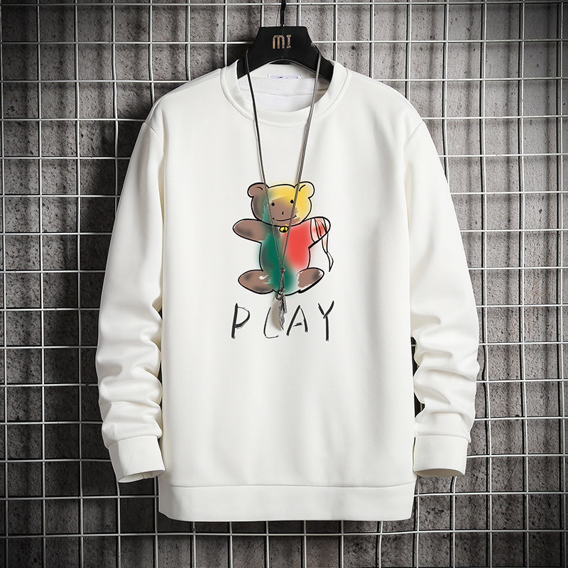 T4057-P25卡通印花帅气百搭长袖t恤男大码胖子卫衣薄外套，男装卫衣，电商A040A
