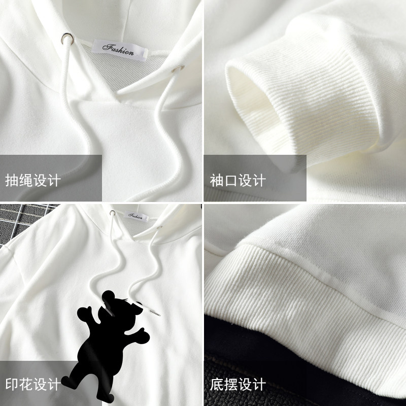 电商A040A-WY2021-P40小熊印花连帽卫衣男潮牌大码胖人男外套,男装卫衣,电商A040A