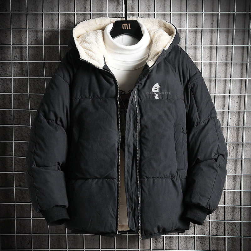 MY16036-P100皮卡丘卡通加厚加绒面包服加肥加大码男胖子衣,男装棉衣,电商A040A