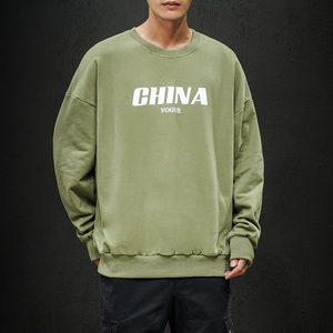 S6001-P35 china字母印花圆领套头卫衣男胖人大码棒球服外套图片
