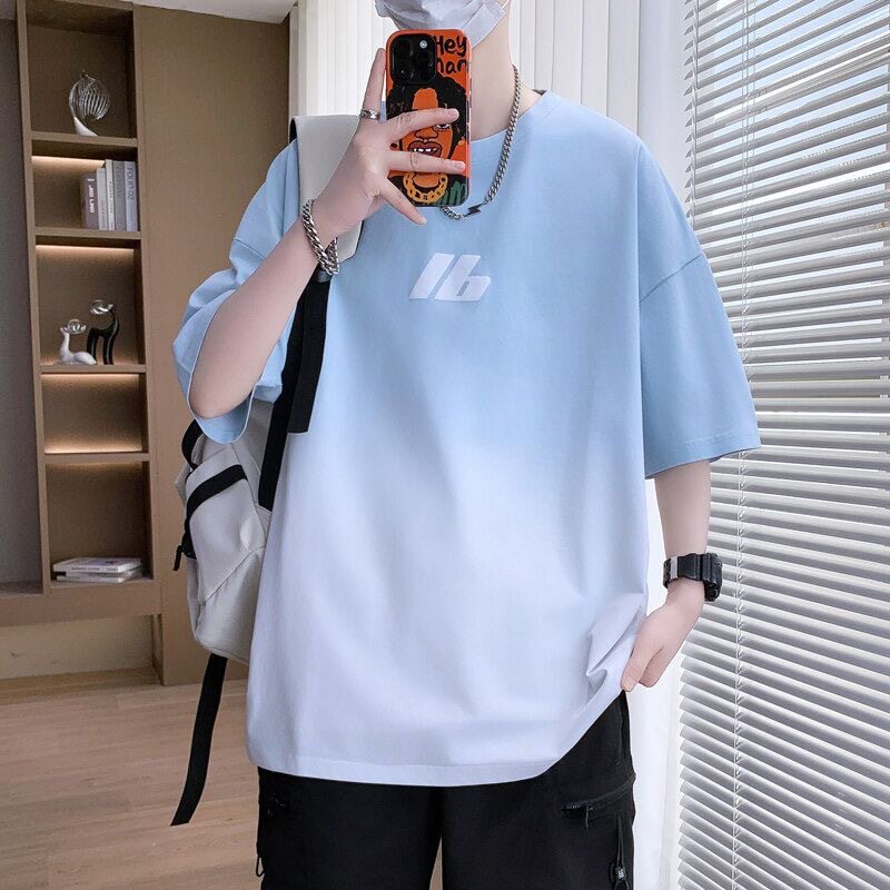 2025夏季男士青少年渐变短袖T恤