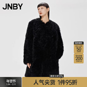 JNBY 江南布衣秋冬毛皮大衣中长款 宽松休闲通勤外套女5MAA10470