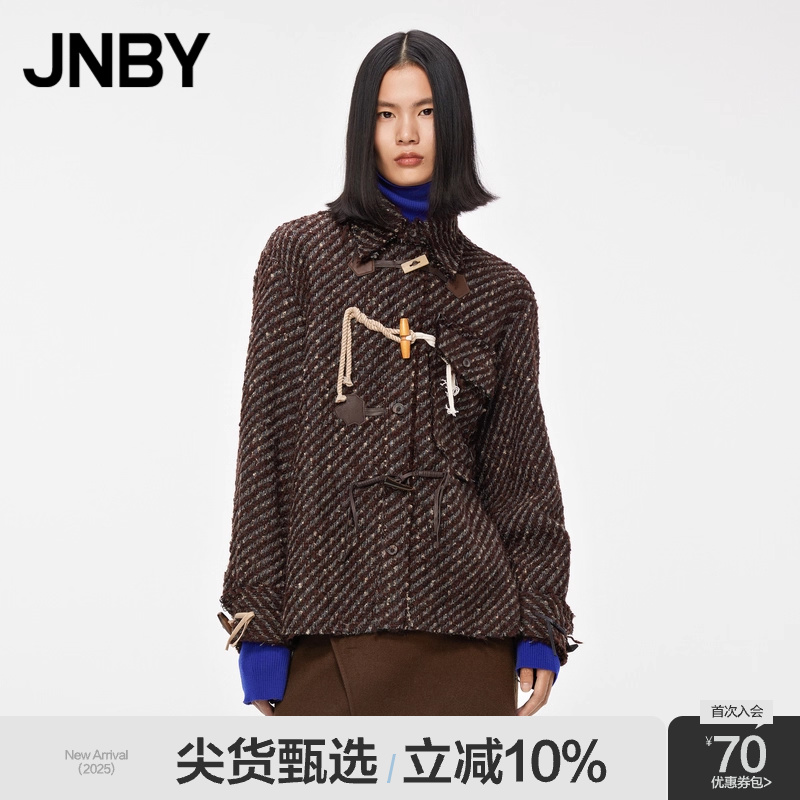 JNBY/江南布衣冬折扣毛呢夹克翻领宽松5M0610520