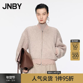 JNBY 江南布衣秋冬仿皮草外套短款 宽松休闲摇粒绒棒球服5OAA14270