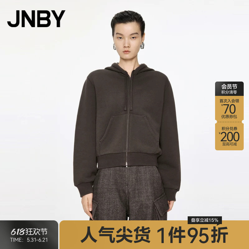 【早秋上新】JNBY/江南布衣秋冬加绒卫衣开衫含羊毛短款运动简约