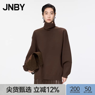 宽松简约毛衫 女5OB311360 江南布衣奥莱outlet秋冬高领针织衫 JNBY