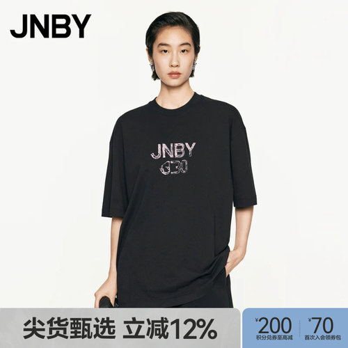 【三十周年系列】JNBY/江南布衣春秋T恤女绣花宽松短袖5O8112400