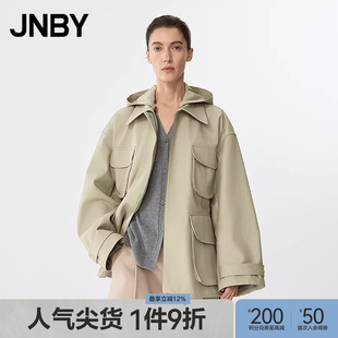 JNBY 江南布衣25春夹克外套连帽长袖 5P1614070 早春上新