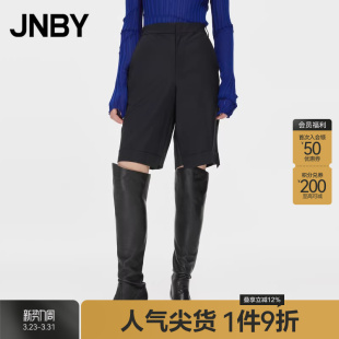 裤 JNBY 西装 女通勤直筒宽松精纺低腰五分裤 江南布衣折扣秋冬短裤