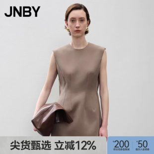 JNBY 轻礼服裙环保纯色无弹柔软5O8G10930 江南布衣春秋连衣裙无袖