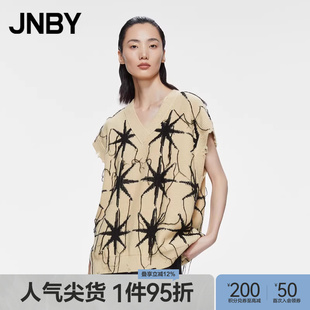 背心女无袖 流苏宽松休闲外穿马甲5N2311800 江南布衣春秋毛衫 JNBY
