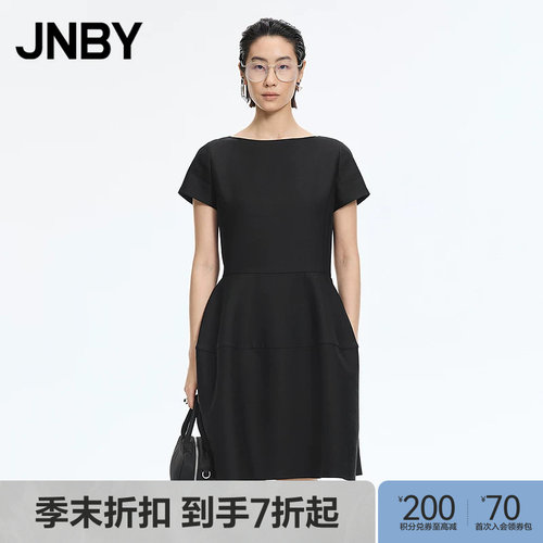 【季末折扣】JNBY/江南布衣26夏新品连衣裙女圆领短袖5Q4G14930