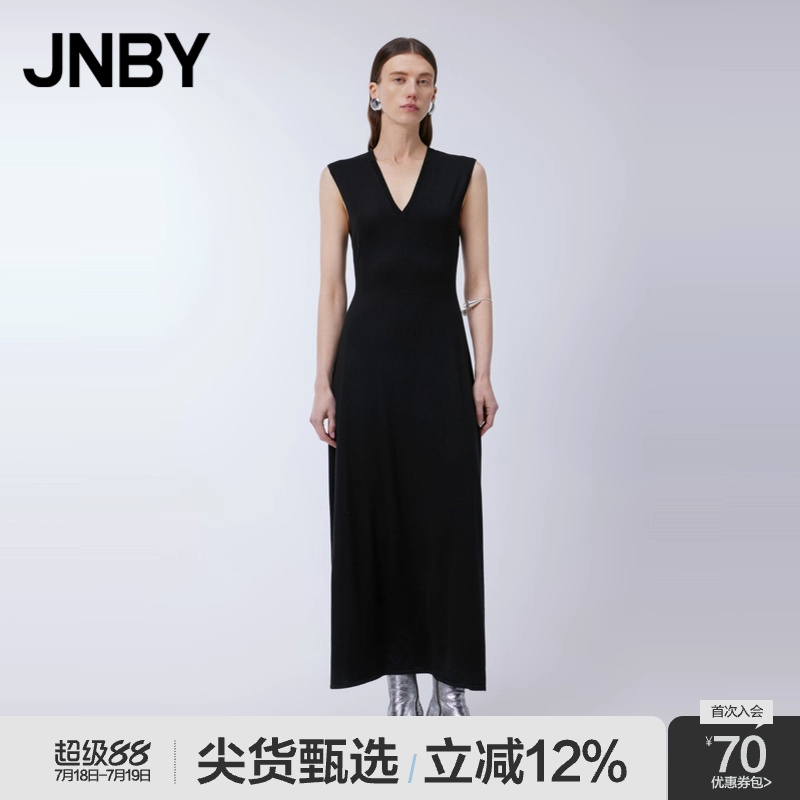 JNBYA字毛衫V领连衣裙