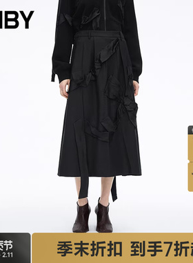 【商场同款】JNBY/江南布衣25冬新品半身裙女A型休闲5P0D13920