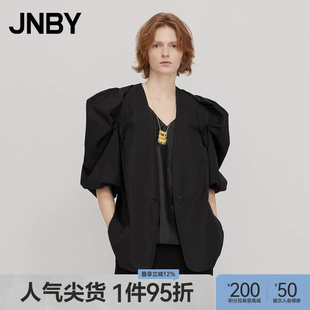 JNBY 外套女 江南布衣折扣春夏西服垂坠感府绸宽松H型公主袖