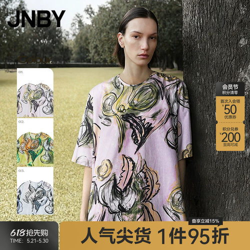 【春夏上新】JNBY/江南布衣25夏新品连衣裙中袖圆领A型5P4G15430