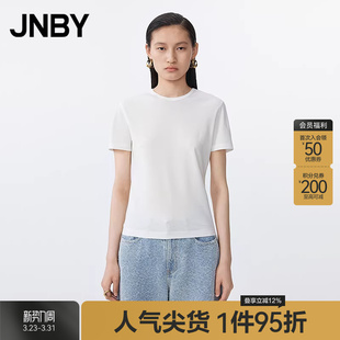 商场同款 短袖 JNBY T恤修身 圆领5P6113260 江南布衣25夏新品